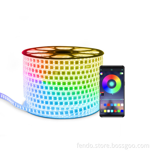 220V IP65 PVC Cover SMD 5050 RGB LED Strip Light - Waterproof Flexible 60/72/120 LEDs